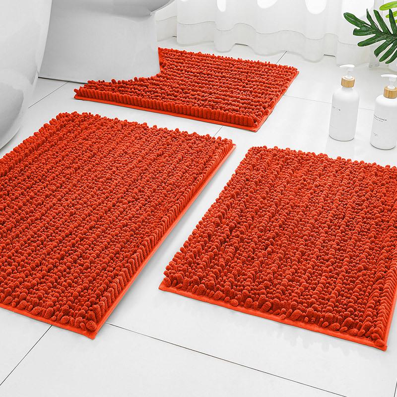 Chenier Solid Color Long Hair Bedside Mat Bedroom Carpet Bathroom Absorbent Floor Mat Bathroom Non-Slip Foot Mat Toilet Door Mat
