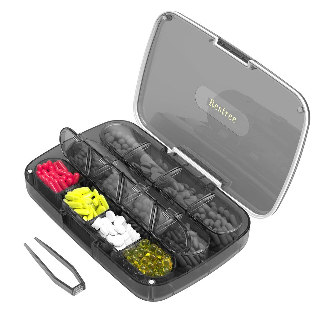 Large Pill Organizer 12 Compartments Portable Travel Pill Box Case Moisture Proof Xl Pill Container Holder Travel Pill Case