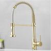 Black Kitchen Sink Faucet One Handle Spring Hot and Cold Water Tap Deck Mounted Bathroom Matte Black Kitchen Crane