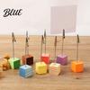 Kantoor Bureau Organizer 2 Stuks Houten Kubus Basis Memo Houder met Clips Mini
