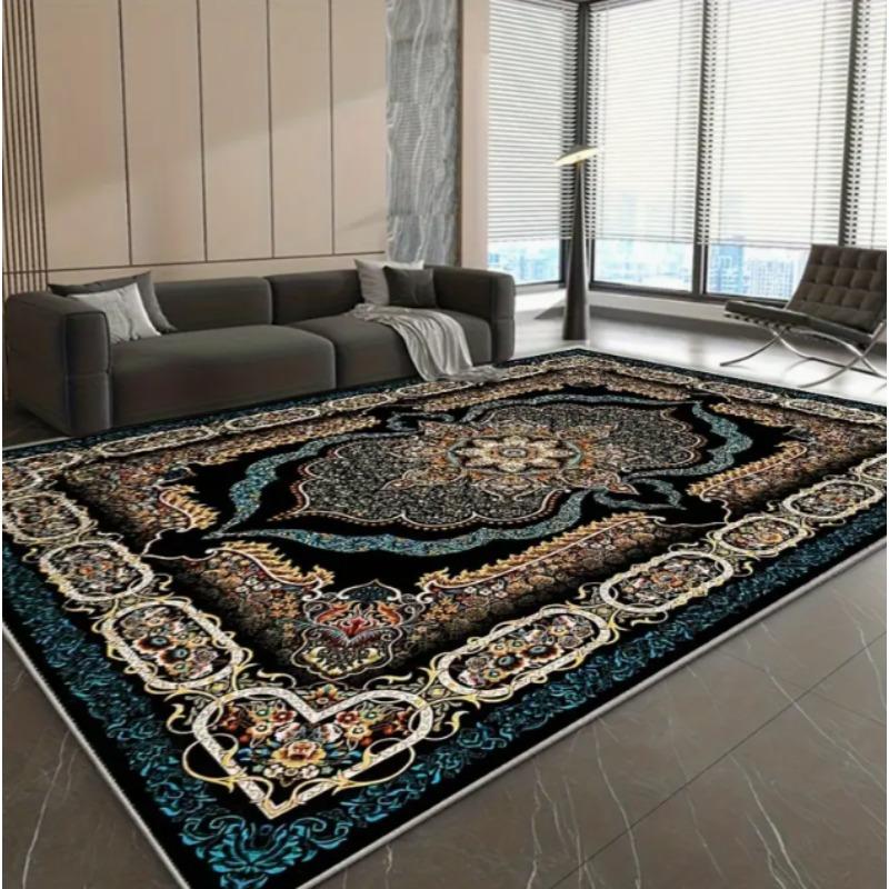 Bedroom Modern Printed Carpet Bohemian Style Anti Slip Flower Vintage Printed Carpet Restaurant Playroom Home Decoration Carpet