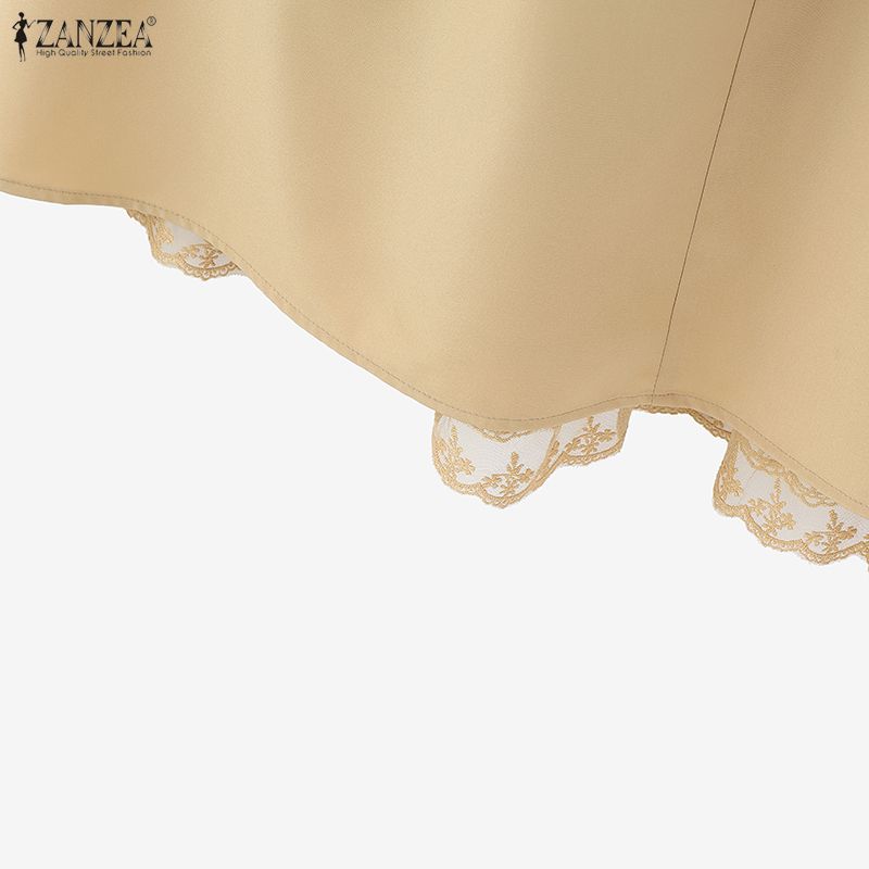 ZANZEA Women Summer Fashion Patchwork Lace Long Skirts