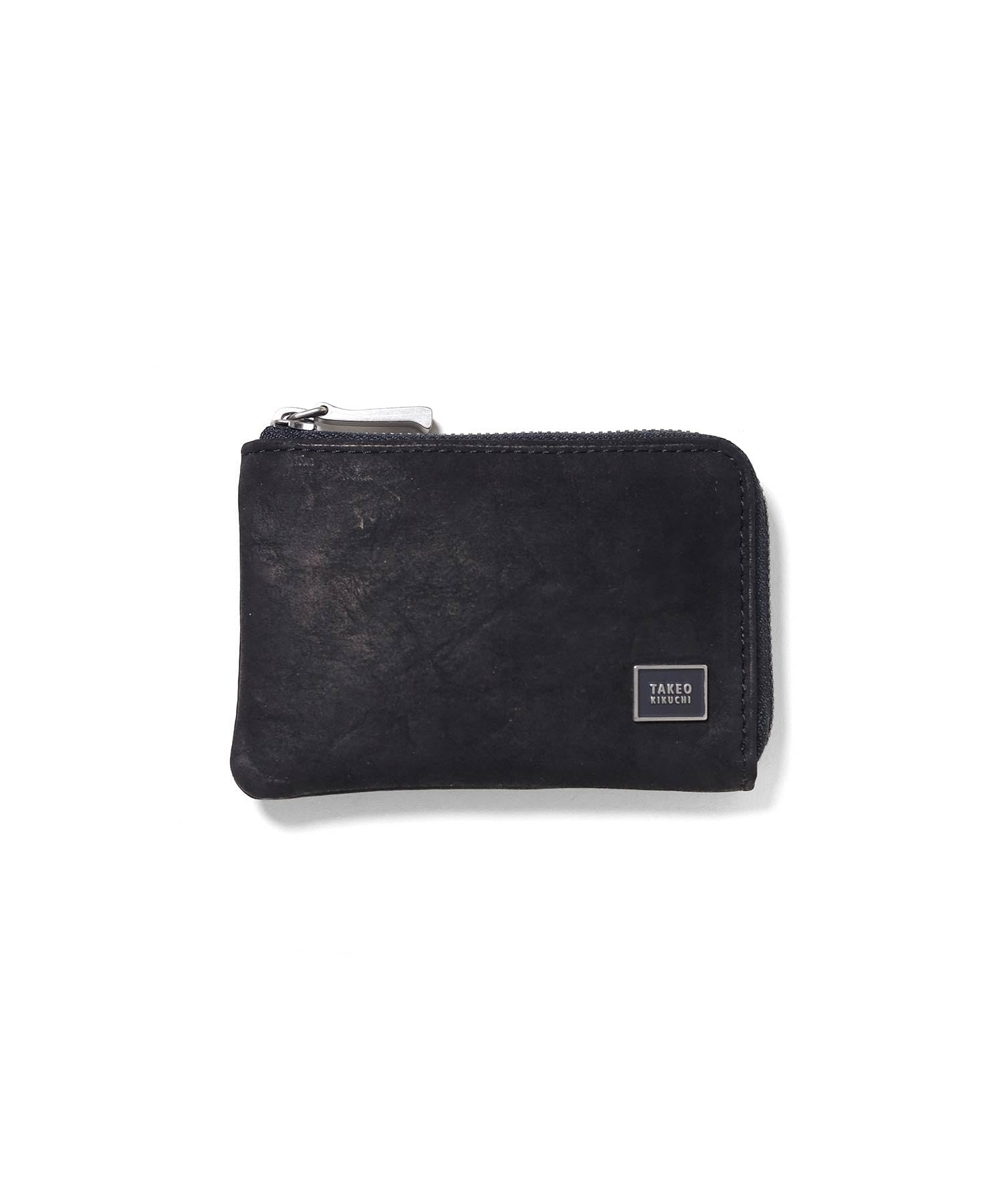 

Talon zipper coin purse with key chain Cowhide Black [Takeokikuchi] L-shaped No.741601 чорний