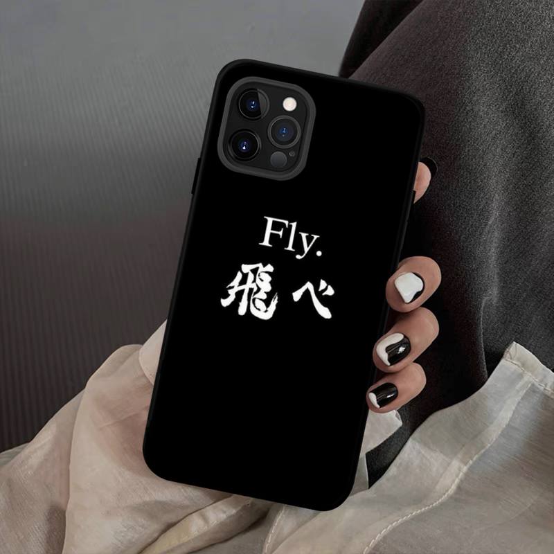 Anime Black Pouzdro na volejbal Haikyuu Silikonové měkké pro iphone 14 13 12 11 Pro Mini XS MAX 8 7 6 Plus X XS XR kryt