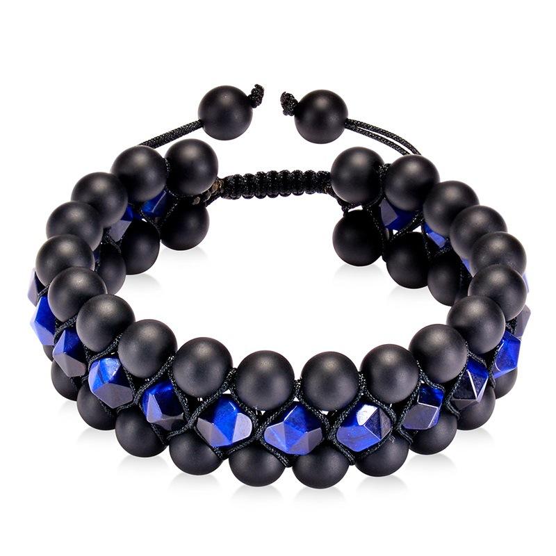 

JYL TS Bracelet Yoga Balance Colorful Beads Promotes Harmony & Energy Faceted blue tiger eye кобе кольору