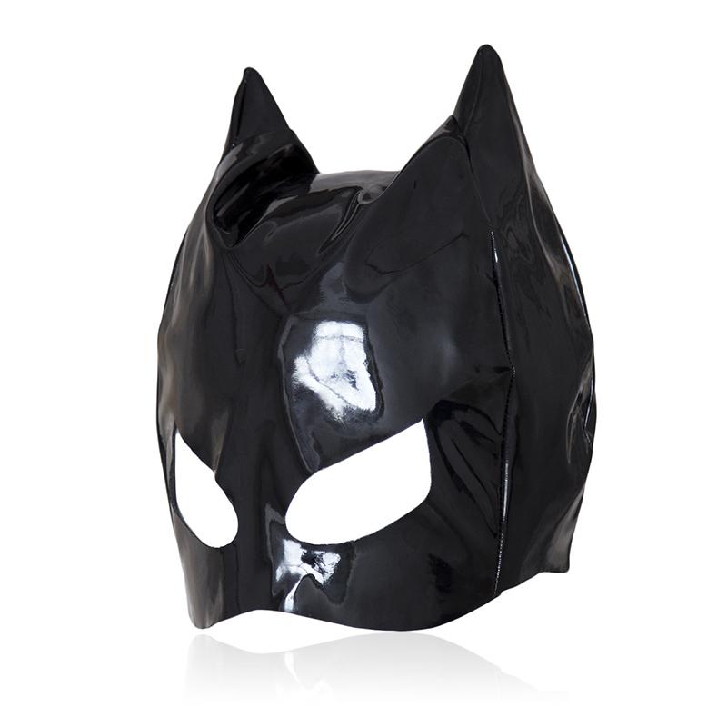Sexy Masks Black Fetish Slave Latex Patent Leather Bdsm Bondage Restraints Sex Toys For Cat Women Masks Exotic Accessories