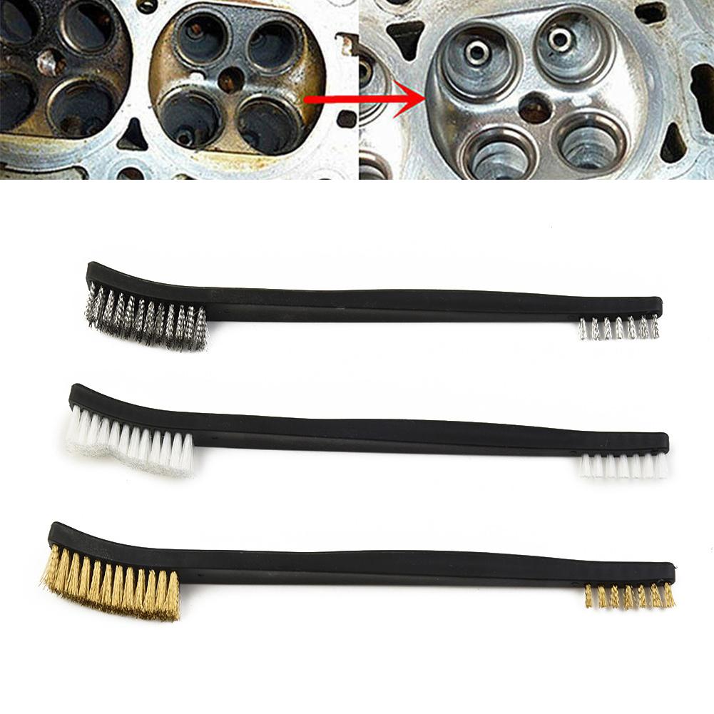 5pcs Mini Metal Remove Rust Brushes Brass Cleaning Rushes Polishing Metal Brushes Nylon Cleaning Tools Double Head Wire Brush