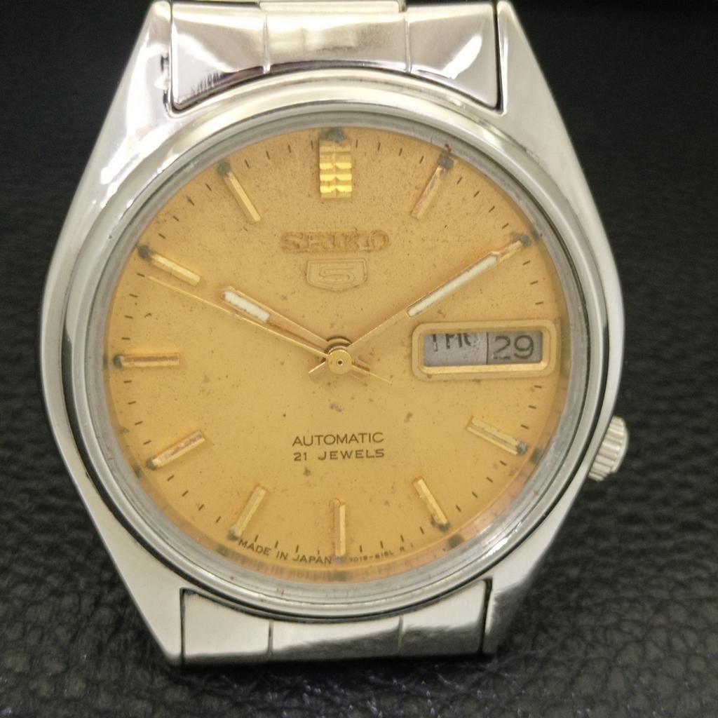 GENUINE VINTAGE SEIKO 5 AUTOMATIC JAPAN MENS 7009A ORIGINAL DIAL WATCH A702427-5 R124-a702427