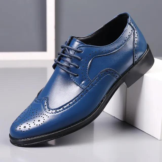 Pantofi Oxford din piele de vițel autentică pantofi rochie brogue pantofi formali clasici de afaceri pentru bărbați