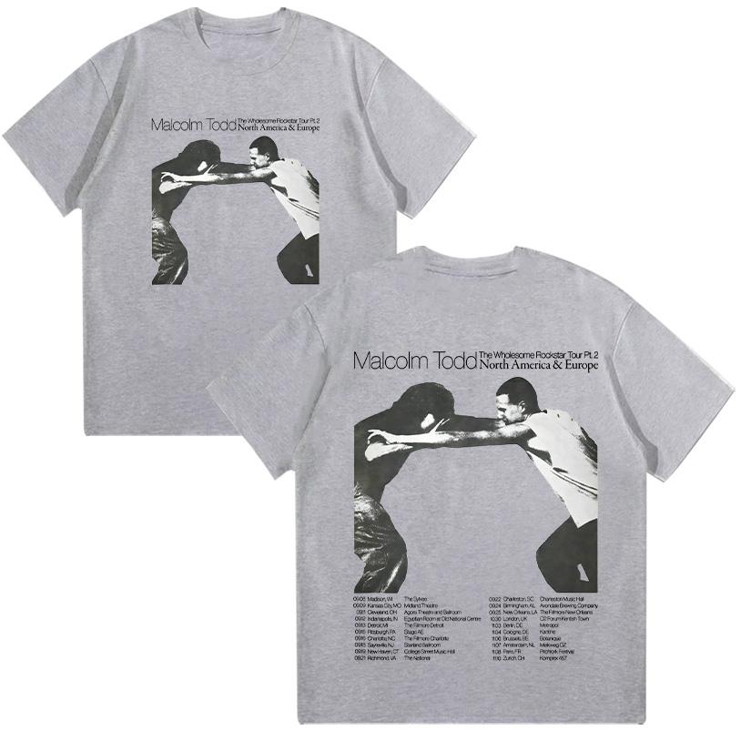 Malcolm Todd The Wholesome Rockstar Tour Pt.2 T-shirt Unisex Vintage Lata 90. T-shirt Streewear Męski i Damski Bawełniany Top z Krótkim Rękawem