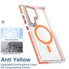 For Samsung Galaxy S24 Ultra Magnetic Case TPU Acrylic Clear Phone Back Cover with Lens Protector Kickstand
