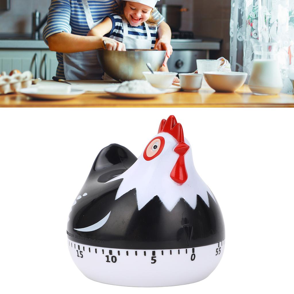 Timer da Cucina con Motivo Pollo, Timer da Forno con Forma Carina, Promemoria Meccanico a Conto alla Rovescia da 60 Minuti per Cucinare