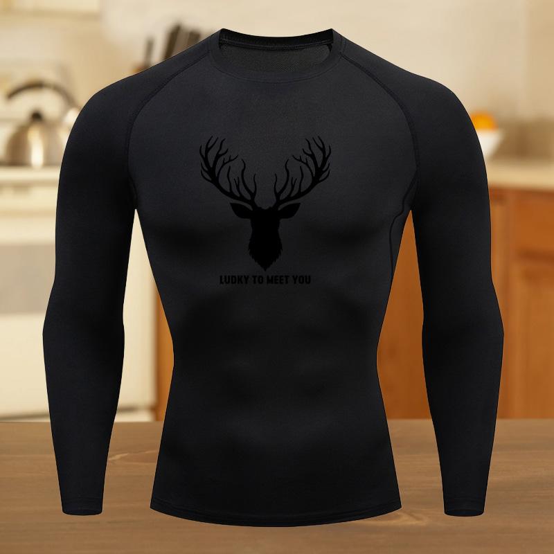 Graphic Compression Running Shirts Men Gym Workout Running T-shirt Summer Athletic Quick Dry Tees Tops Short Sleeve Rash Guard