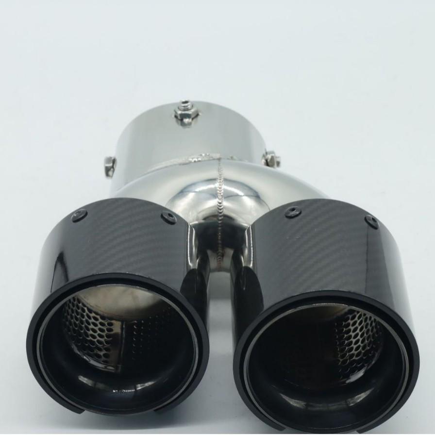 Polished Carbon Fiber Stainless Steel Exhaust Muffler Cover for BMW Models