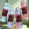 PC Dark Band Group Vintage Poster Print 750ml Colorful Plastic Sports Water Bottle Leakproof Pop Up Lid with Straw for Outdoor Work Home Use