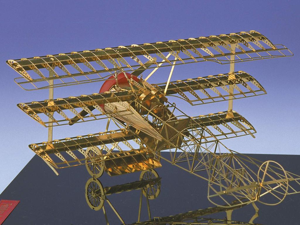 Aerobase A001 Micro Museum Series 1/48 Fokker Dr.1 Red Baron WW1 Fighter Brass Etched Metal Model