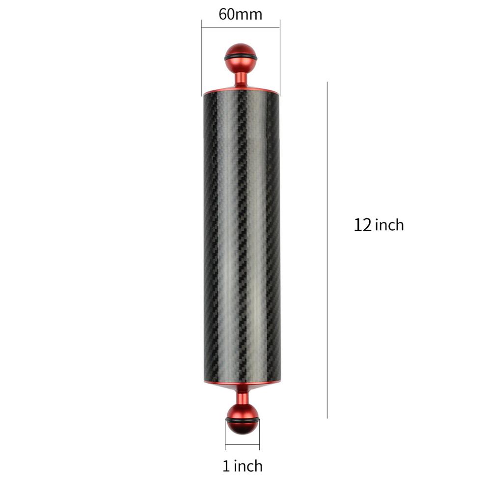 BGNing Float Buoyancy Aquatic Arm Dual Ball Floating Carbon Fiber Arm Diving Camera Underwater Diving Tray for Gopro/Smartphones