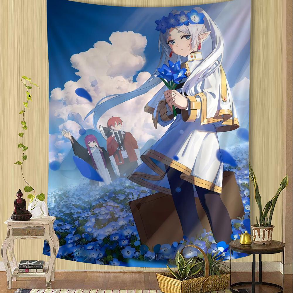 Anime Frieren Tapestry  Fine Art Printing Craft Exquisite Japanese Wall Tapestry  Anime Wall Hanging for Home Decor
