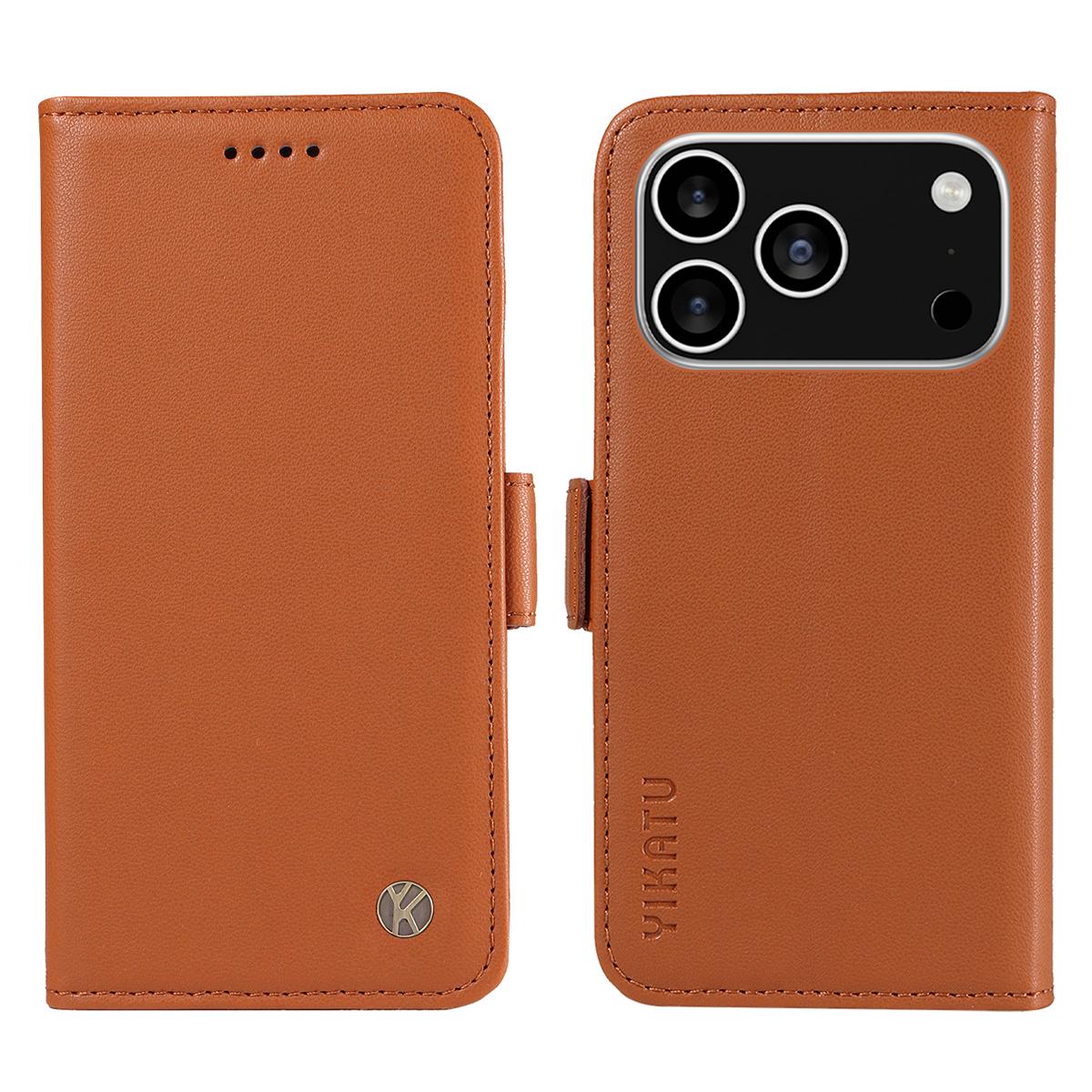 Для iPhone 17 Pro Чехол-кошелек для телефона YIKATU YK-003 Кожаный чехол-подставка C