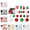 45pcs Plastic Painted Christmas Balls Set Cartoon Xmas Tree Ornaments  Indoor Outdoor Decoration