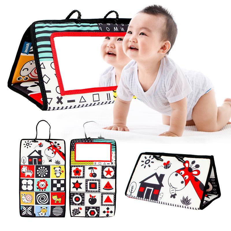 Aipinqi Baby Funhouse Mirror Cloth Book: Car Hanging Toy with Foldable Pendant for Back Seat