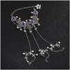 Flower Bell Bracelet Silver Color Hand Chain Adjustable Vintage Bracelet  Ladies
