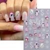 5D Embossed Christmas Nail Stickers Gingerbread Man Snowflake Snowman Penguin Autumn Winter Nail Art Decals Decoration