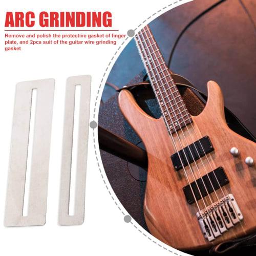 2pcs Guitar Fret Protector Metal Fingerboard Fretboard Guards Protective Grinding Gasket Tool for Electric Guitar Bass, Attractive and Fashionable
