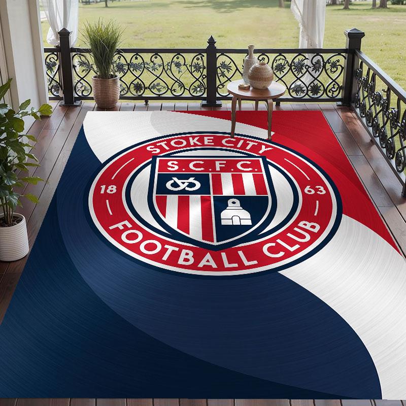 Soft Floor Carpet Stoke City Football Pattern Area Rug Decorative Mat For Home Room Decoration