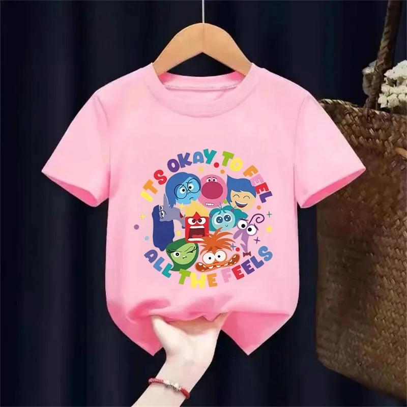 Inside Out Kids T-Shirt 100% Cotton All The Feels Emotion Characters Graphic Print Casual