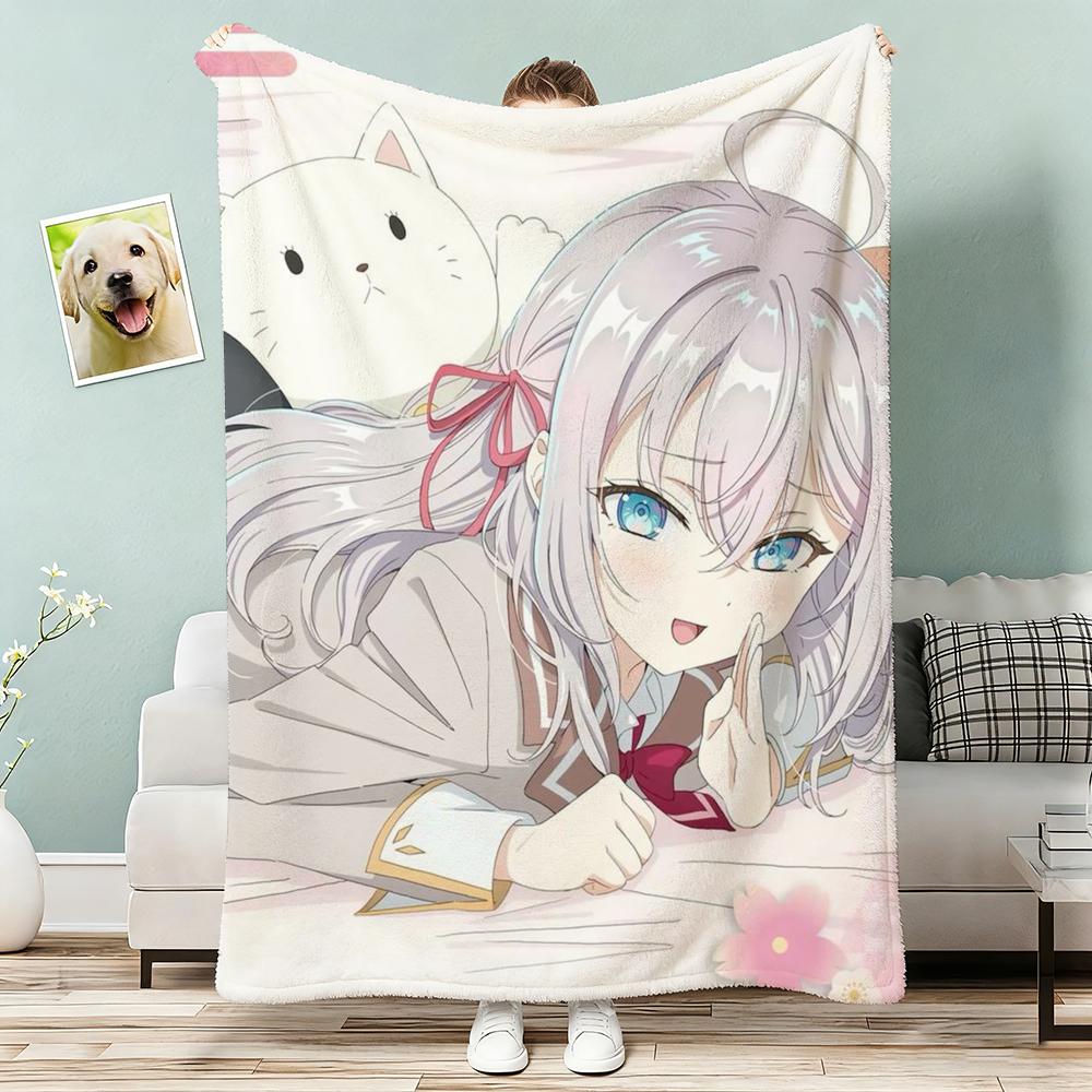 Alya Hides Her Feelings In Russian Throw Lightweight 240g Flannel Blanket Soft Skin-friendly for Summer Cooling