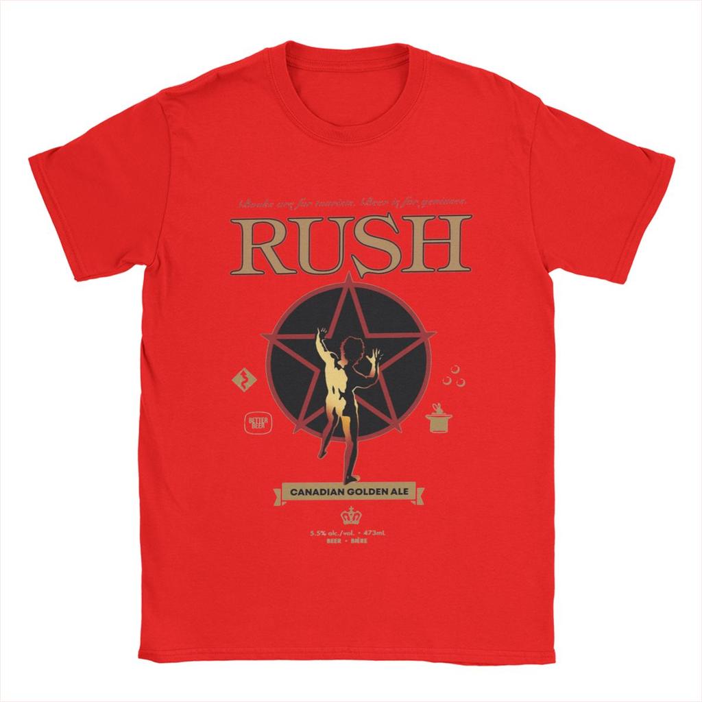 Rush Rock Band Men T Shirts Awesome Tee Shirt Short Sleeve Crew Neck T-Shirt Pure Cotton Plus Size Tops
