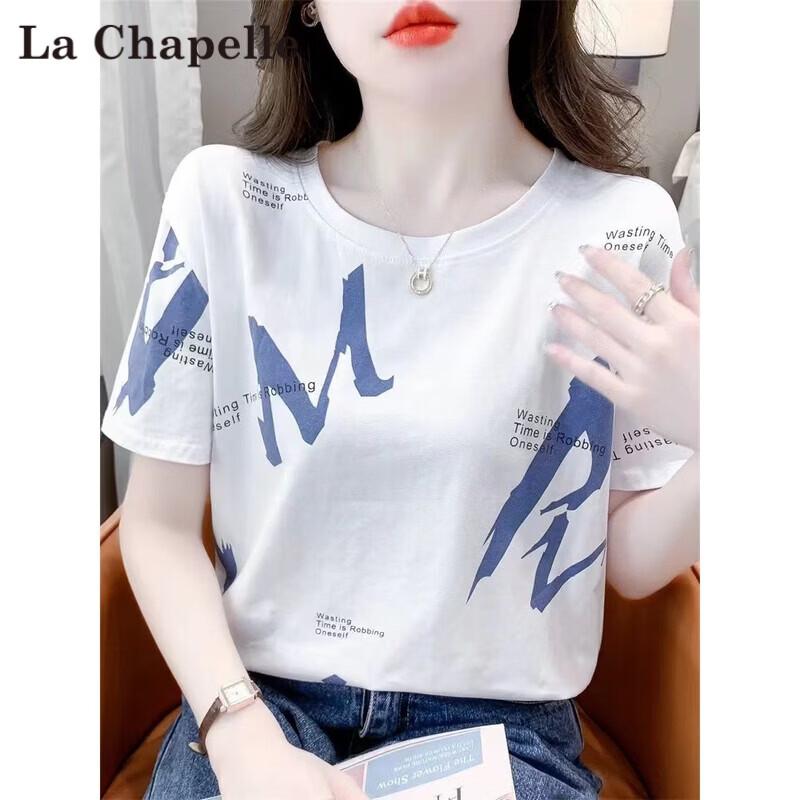 La Chapelle Women s Letter Print Short-Sleeve T-shirt XXL