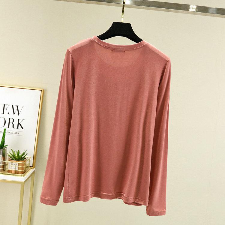 Damski jesienny zestaw piżamowy z bawełny modalnej – bluzka z długim rękawem i spodnie z szerokimi nogawkami