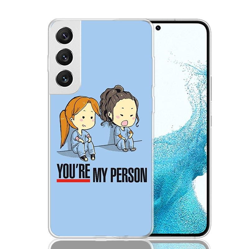 Greys Anatomy Person Case Phone Cover for Samsung Galaxy S24 S25 Ultra S23 Plus S22 + S21 S20 FE S10 S25Plus Trend Fundas S24 Ul