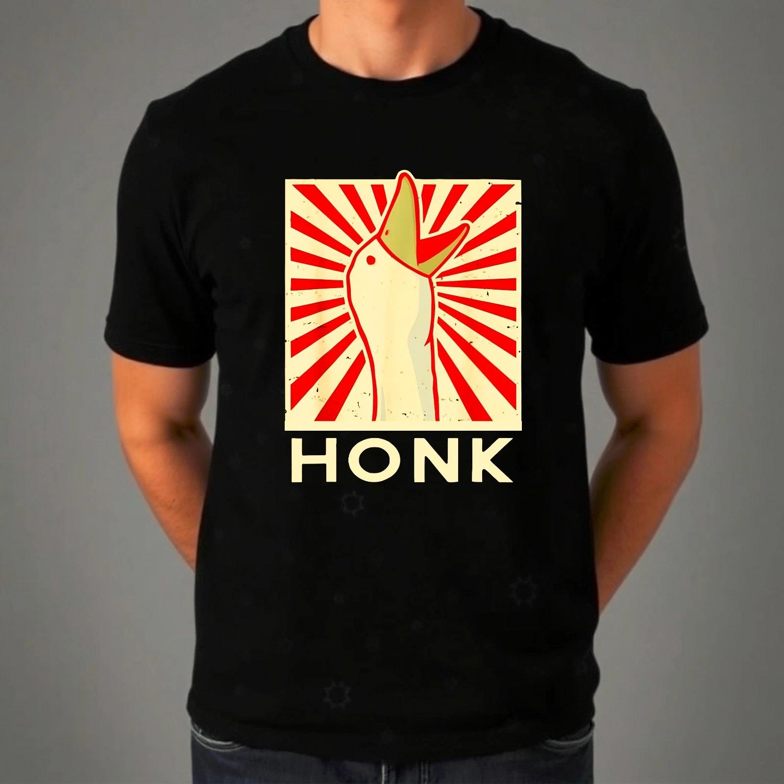 Duck Honk Goose Meme T-Shirt, Funny Chicken Animal Meme Graphic Mens Gift Tee S