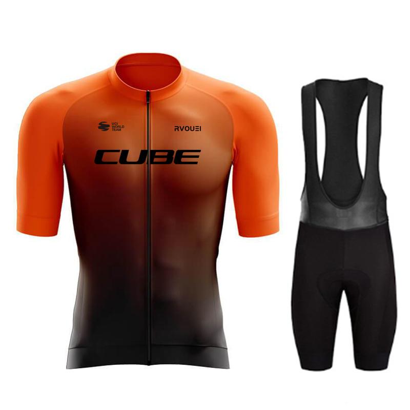 Rvouei Cube Team Quick Drying  Clothing MTB Bike Uniform Maillot Ropa Ciclismo Hombre Bicycle Suit 2026 Summer Breathable Cycling Suit Set