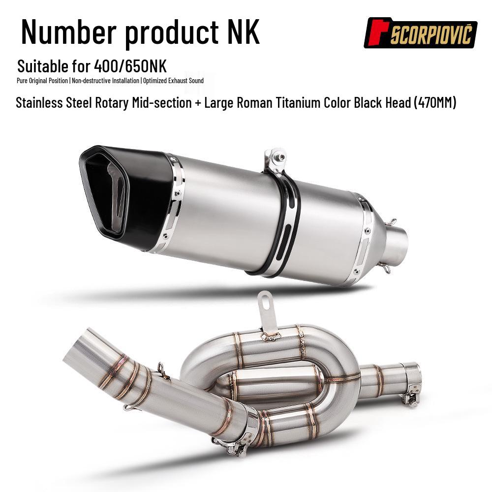 CFMOTO 650NK/400NK Mid-Pipe Resonator Tailpipe Muffler for Motorcycle Modification