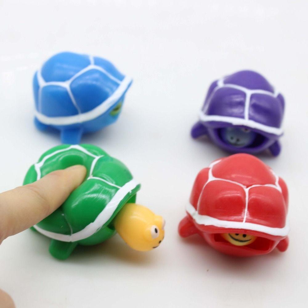 TPR Cartoon Turtle Telescopic Toy Colorful Squeeze Telescopic Head Squeeze Tortoise Toy Gift Kids