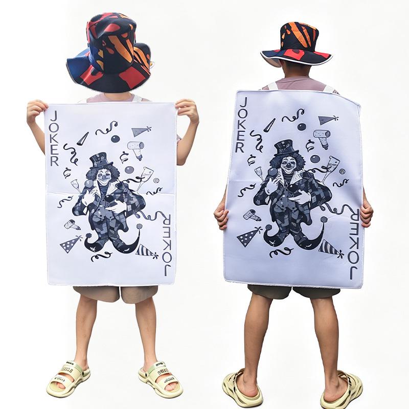 Traje Cosplay de Cartas de Baralho de Copas e Espadas Bodysuit Vermelho de Ano Novo