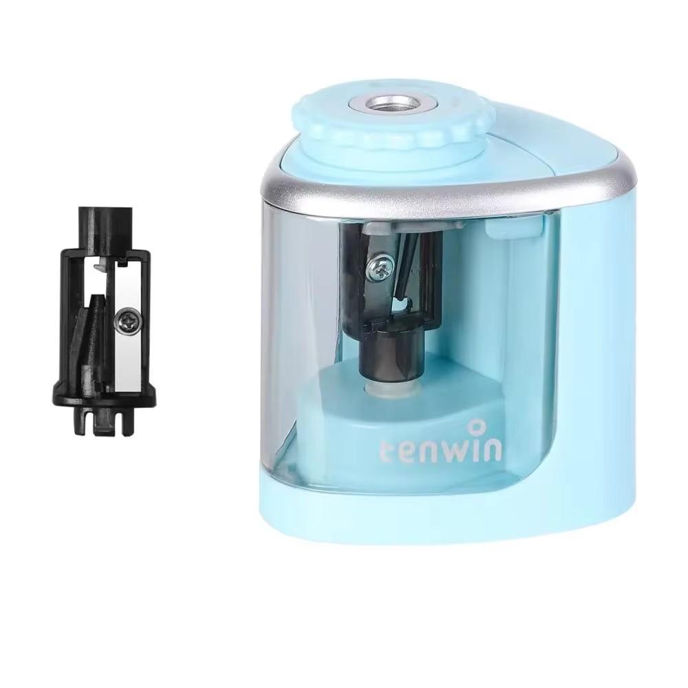 Tenwin 1pc Electric Single Hole Pencil Sharpener, Suitable For 6-8mm Pencils, School/office Quick Sharpener (excluding Battery)
