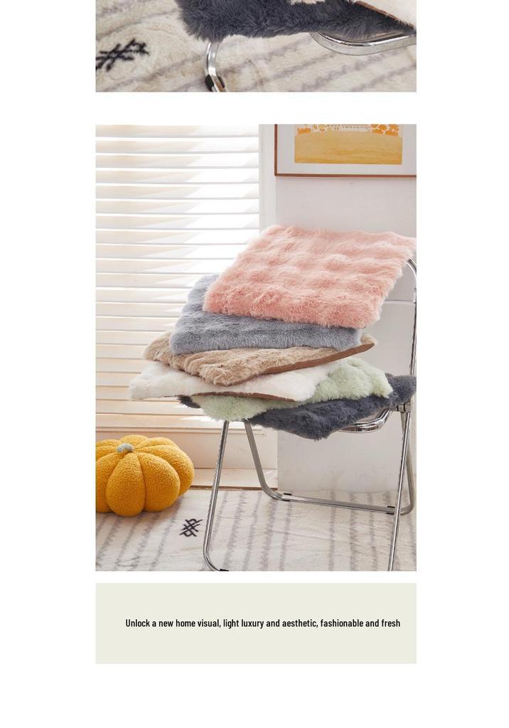 Cozy Winter Rabbit Plush Seat Cushion for Office Chair