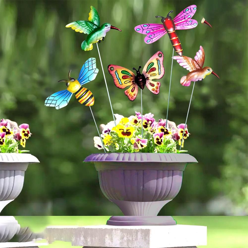 Brand New 4PCS Yard Garden Indoor And Outdoor Butterflies Stakes Butterflies Stakes Handicraft Hangings Home Décor