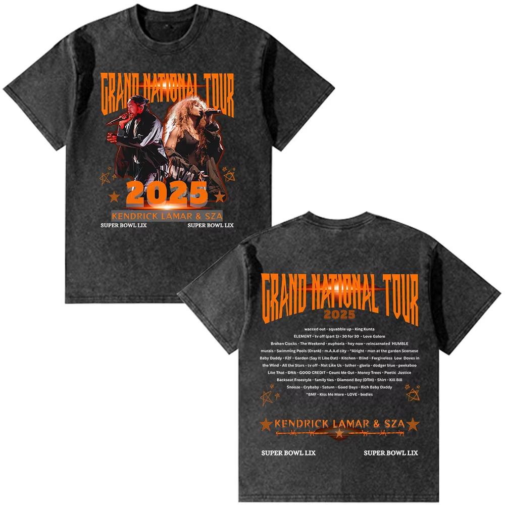 2026 Hot Sale Rapper Kendrick Lamar They Not Like Us T-shirt Men Women Fashion Hip Hop Vintage Washed Oversized T-shirts Summer Cotton Short Sleeve L