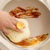 Cleaning Brush Double-Sided Soft Sponge Scouring Pad Suction Cup Silicone Head Non-Stick Oil Sponge Brush Kitchen Cleaning Tool