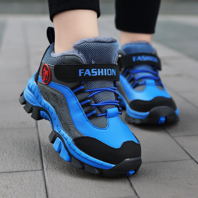 Winter Boots Kid's Snow Boots with Plush Anti Slip Wolf Claws Hiking Cotton Shoes