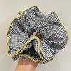Retro Colorful Lattice Ruffles Hair Scrunchies Headbands for Womens Girls Sweet Romance Hair Rope Rubber Band Hair Accessories