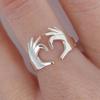Creative Design Finger Heart Open Rings for Women Daily Casual Personality Rings Jewelry