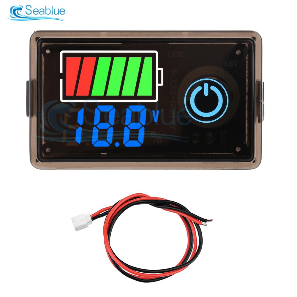 Indikátor úrovně nabití autobaterie 12V 24V 36V 48V 60V 72V Měřič kapacity lithiové baterie Tester Displej LED Tester Voltmetr