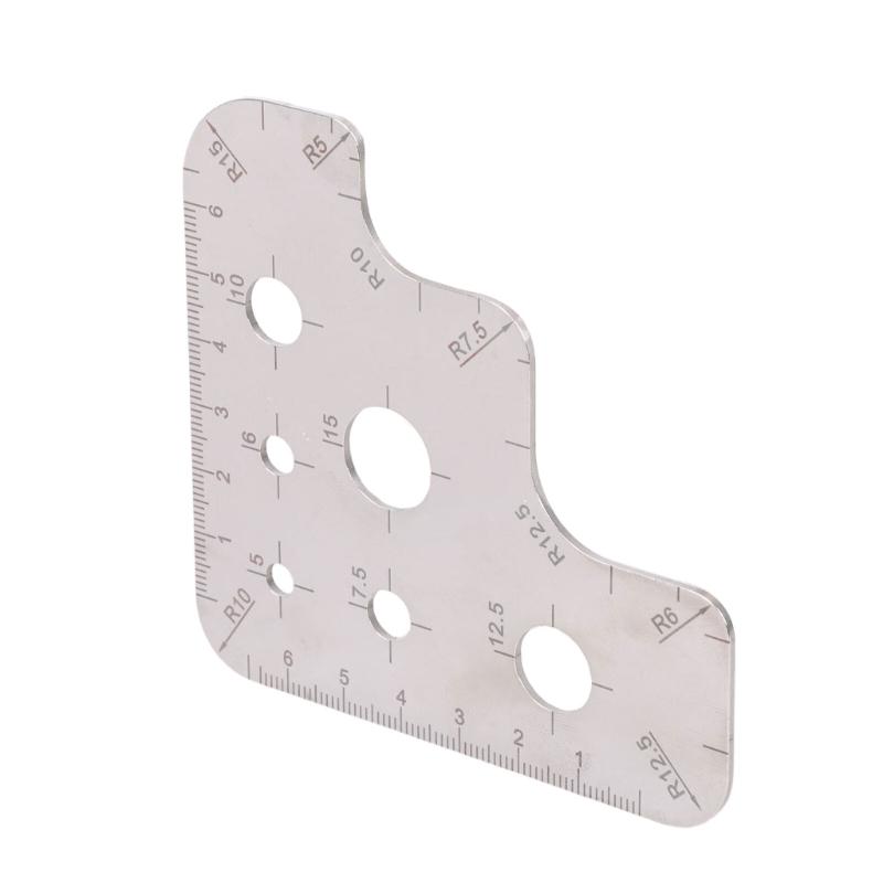 Stainless Steel Ruler Round Leather Cutting Tool Corner Cutter Corner Cutting Ruler for Accurate Drawing and Cutting